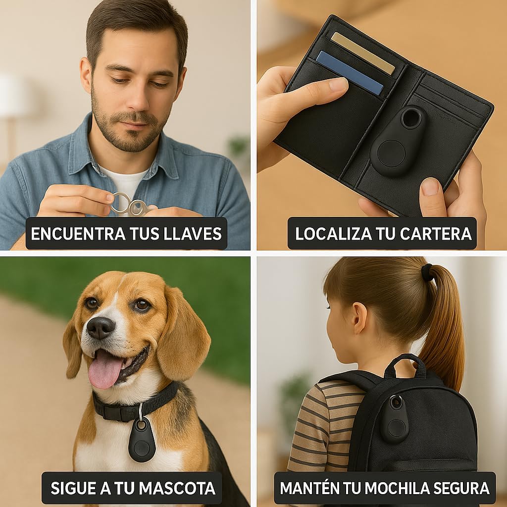 Localizador Bluetooth Antipérdida Inteligente – Rastreador de Llaves, Mascotas y Objetos